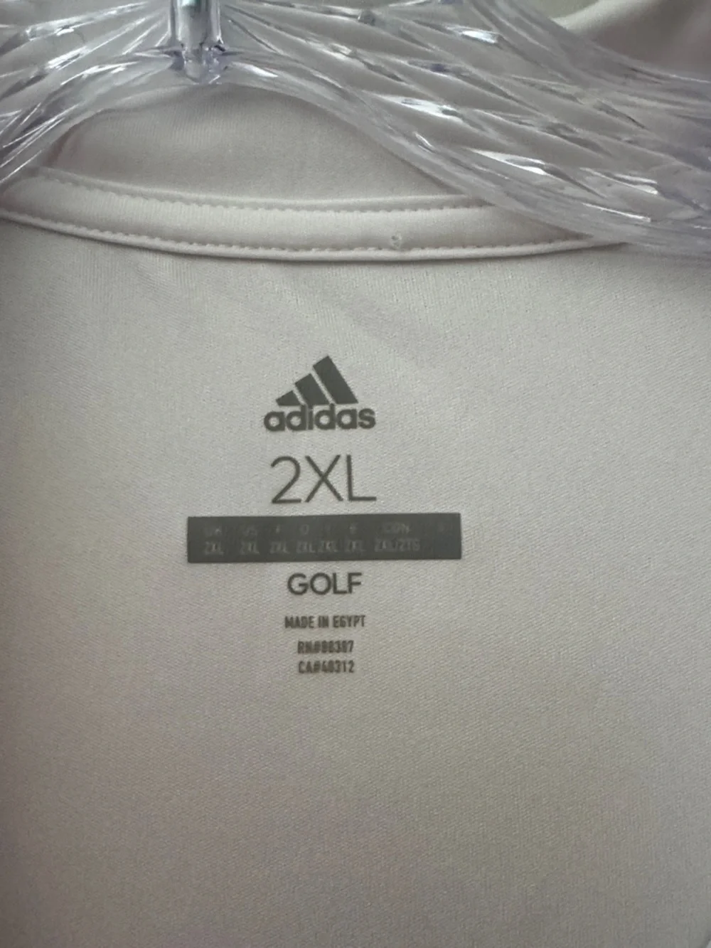 adidas Men’s White, Gray & Red Striped Golf Polo
